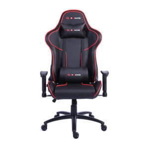 Gaming Stuhl aus PU Leder mit großem Kissen und hoher Rückenlehne im Renndesign